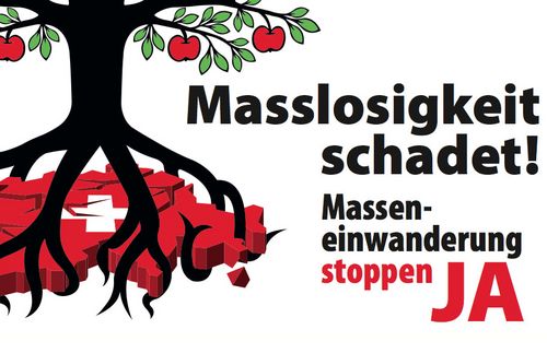 "Masslosigkeit schadet: Masseneinwanderung stoppen" - so warb die Schweizer Volksinitiative bis zu 09. Februar um Stimmen. 50,3 Prozent der Wählen sprachen sich schließlich für die Kampagne aus.