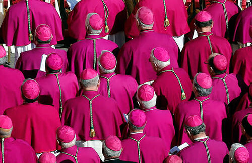 Bischöfe im Vatikan von hinten