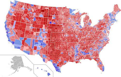 Schaut man noch eine Stufe tiefer, zeugt das Wahlergebnis von einer tiefen Spaltung der USA – während Hillary Clinton die meisten städtischen Gebiete gewinnen konnte, stimmte die Landbevölkerung mehrheitlich für Donald Trump. Doch nicht nur zwischen Stadt und Land lässt sich eine deutliche Cleavage erkenne, auch ethische Konfliktlinien werden aufgezeigt: Während 58 Prozent der Weißen für Trump stimmten, waren es bei Asiaten und Latinos jeweils 29 Prozent, bei Schwarzen sogar nur 8 Prozent. Und auch beim Thema Alter bilden sich Unterschiede heraus: Die Mehrheit der älteren US-Amerikaner stimmte für Trump, die Mehrheit der jungen Leute hingegen für Clinton.