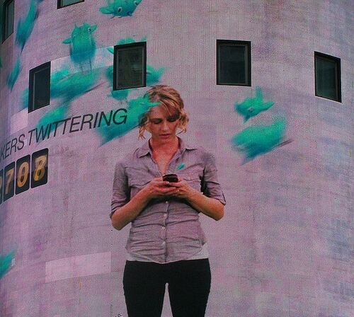Werbung für Twitter auf dem Times Square in New York.